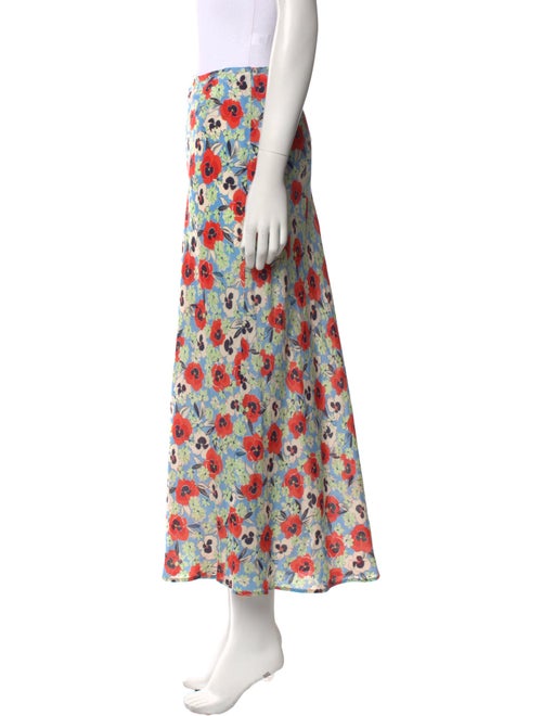 RIXO Silk Midi Length Skirt