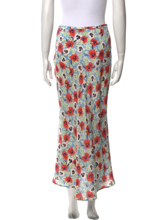 RIXO Silk Midi Length Skirt