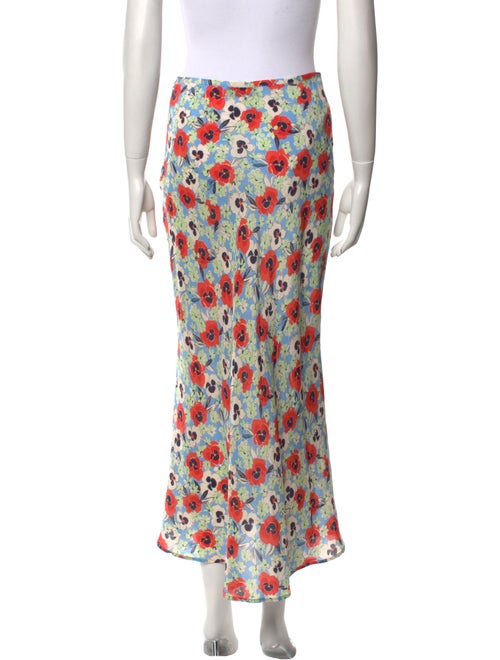 RIXO Silk Midi Length Skirt