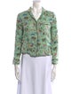 RIXO Floral Print Three-Quarter Sleeve Blouse