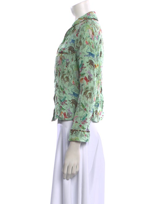RIXO Floral Print Three-Quarter Sleeve Blouse