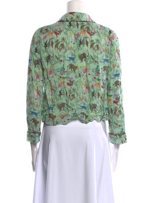 RIXO Floral Print Three-Quarter Sleeve Blouse