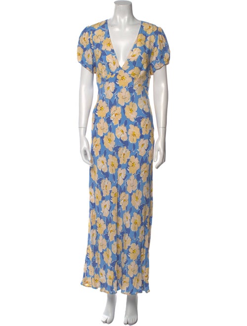 RIXO Floral Print Long Dress