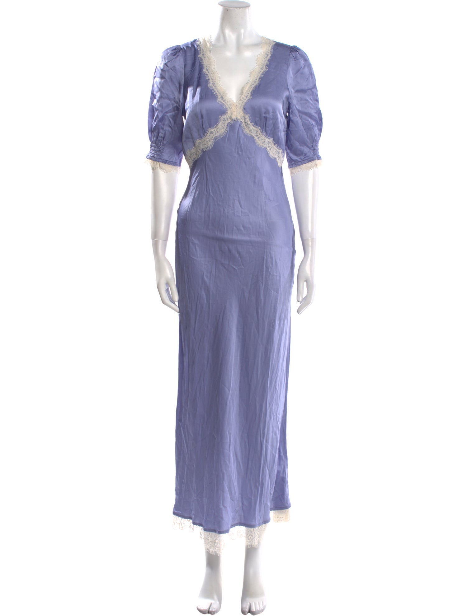 RIXO V-Neck Long Dress