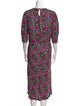 RIXO Floral Print Midi Length Dress