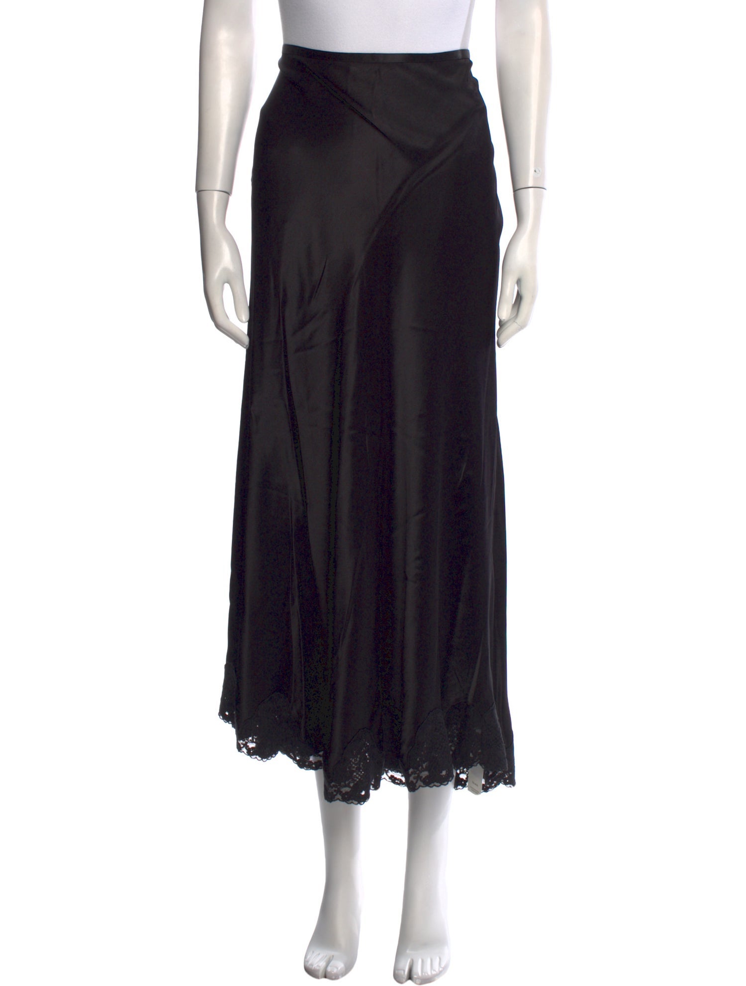 RIXO Lace Trim Embellishment Midi Length Skirt