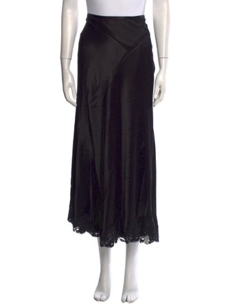 RIXO Lace Trim Embellishment Midi Length Skirt