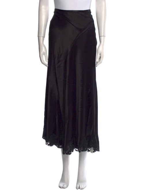 RIXO Lace Trim Embellishment Midi Length Skirt