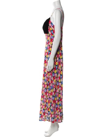 RIXO Floral Print Long Dress
