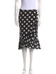RIXO Polka Dot Print Knee-Length Skirt