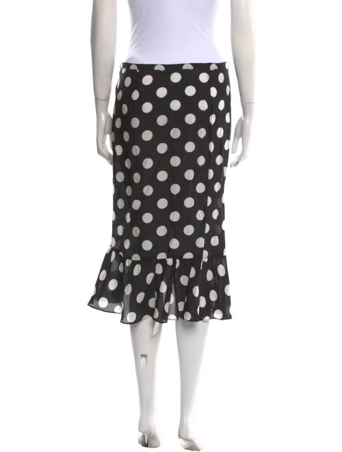RIXO Polka Dot Print Knee-Length Skirt