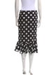 RIXO Polka Dot Print Knee-Length Skirt