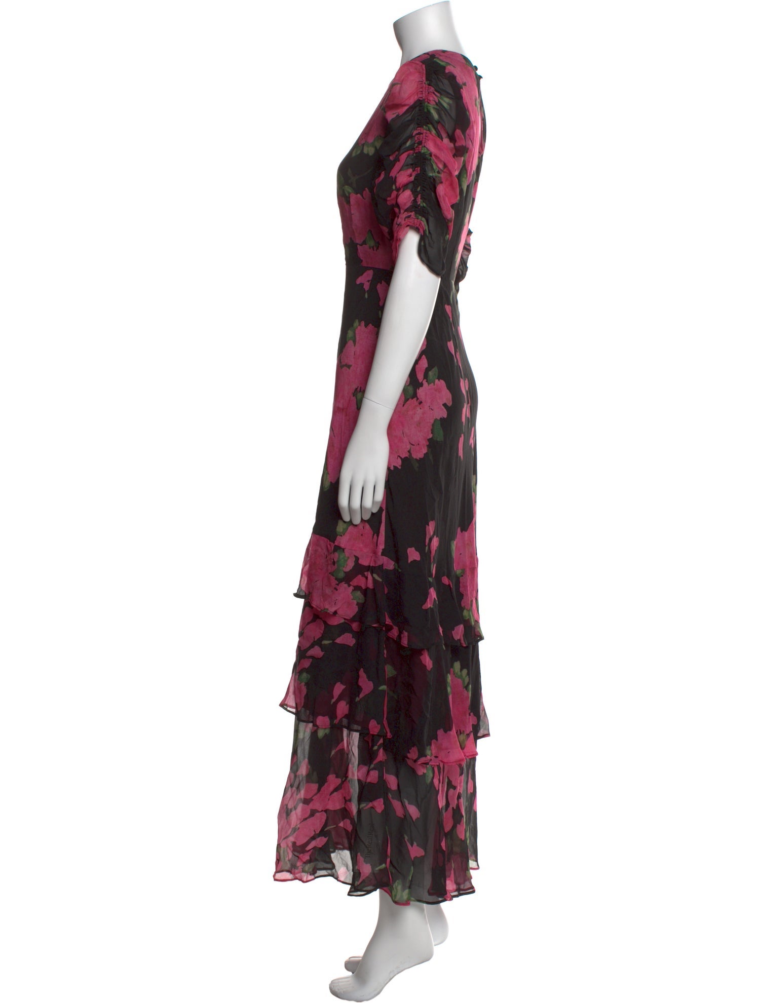 RIXO Floral Print Long Dress
