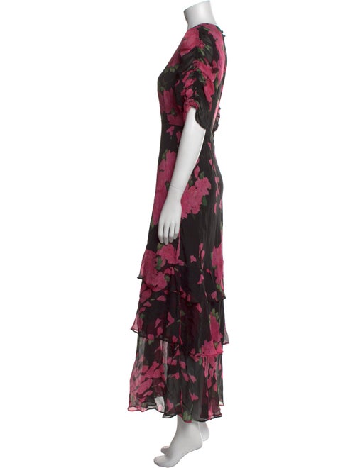 RIXO Floral Print Long Dress