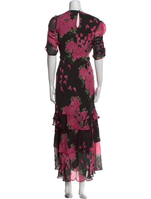 RIXO Floral Print Long Dress