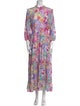 RIXO Floral Print Long Dress