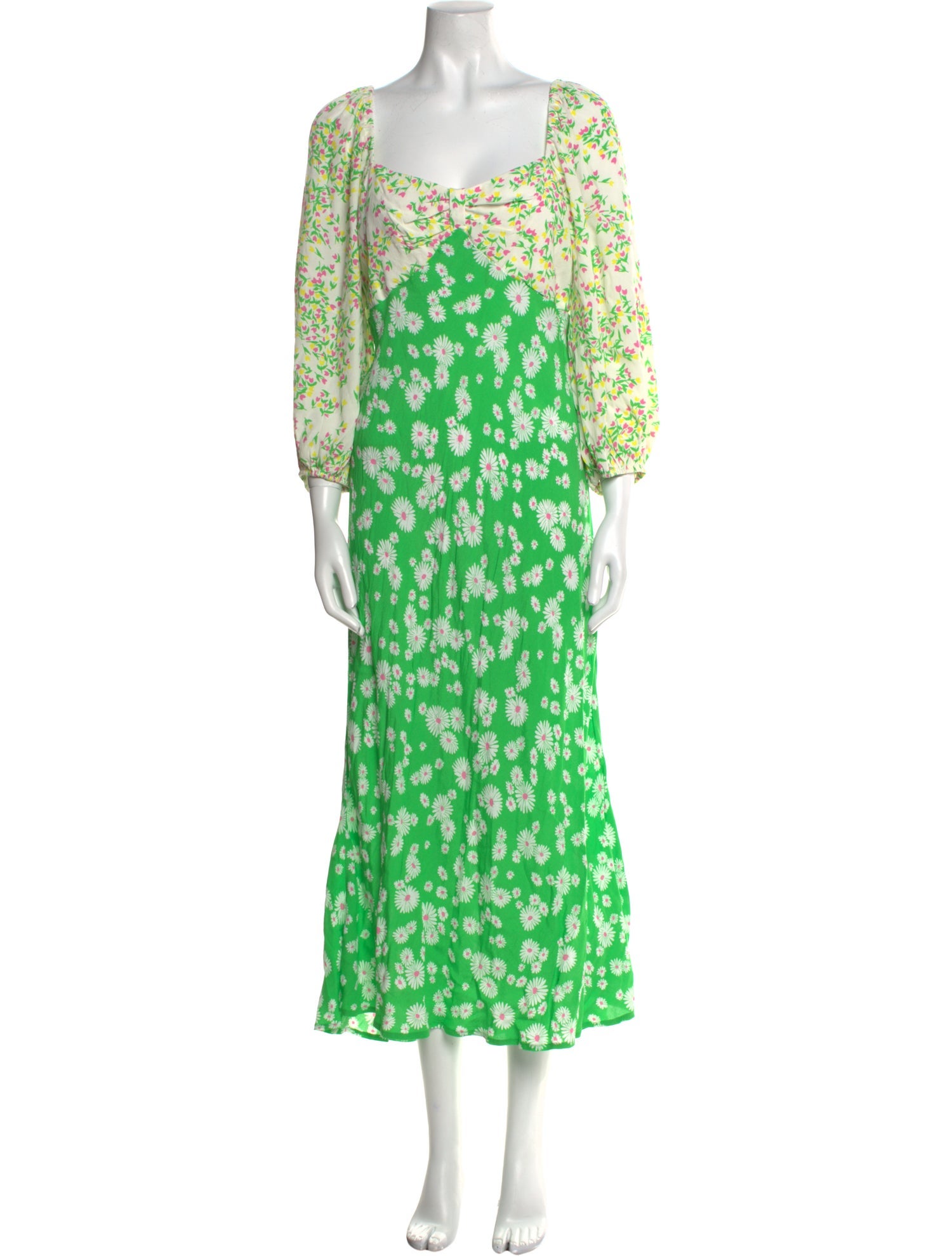 RIXO Floral Print Long Dress w/ Tags