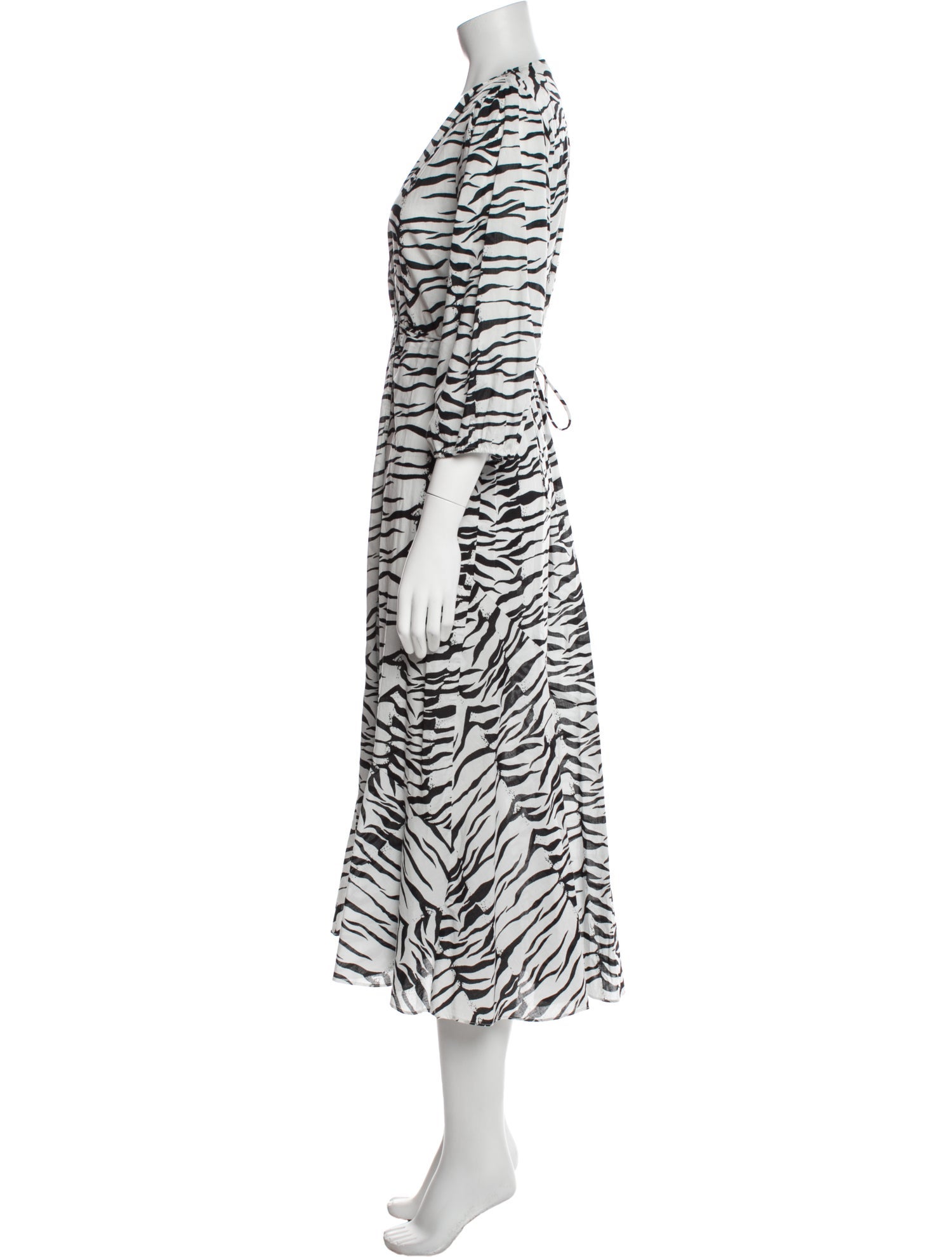 RIXO Printed Long Dress