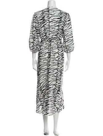 RIXO Printed Long Dress