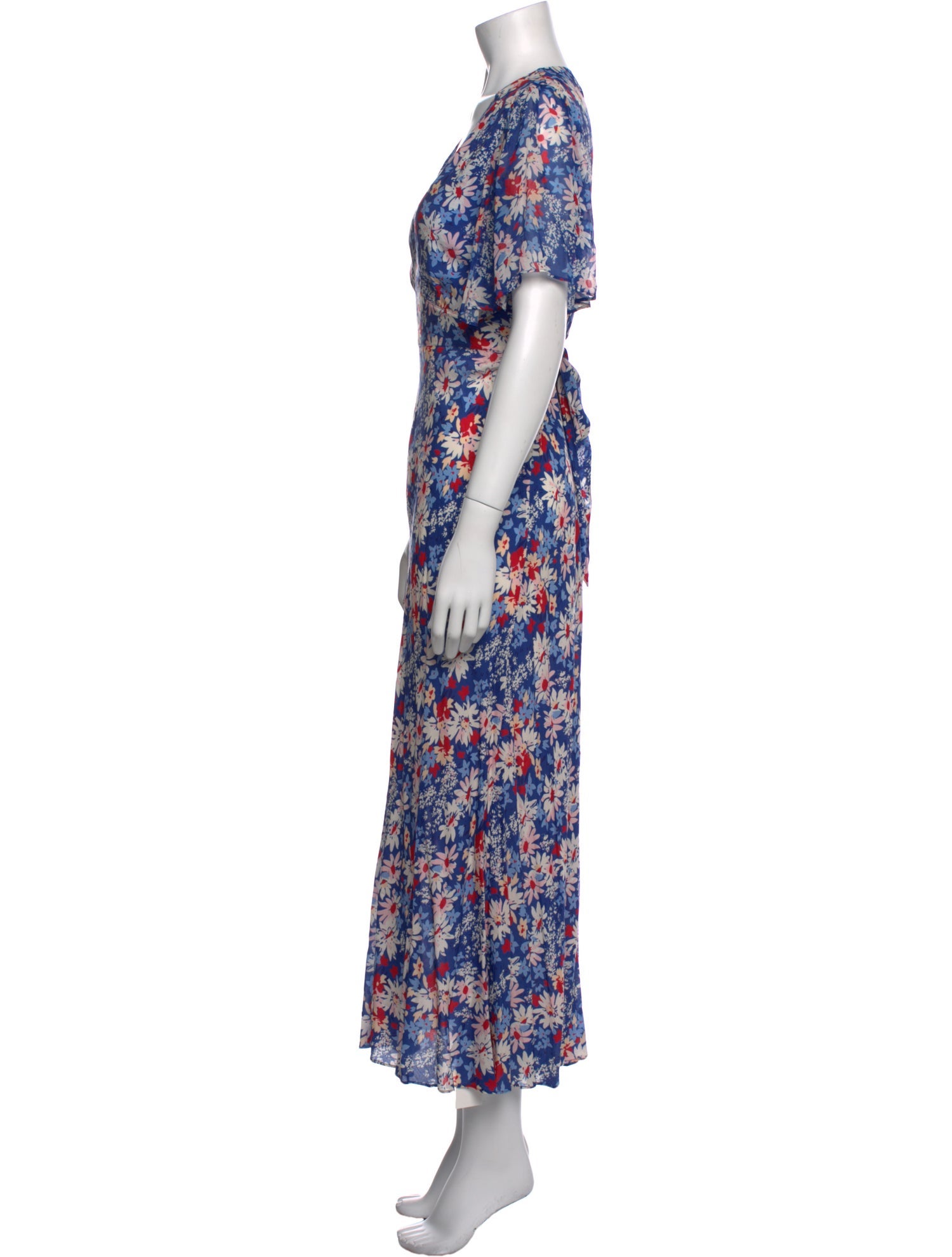 RIXO Floral Print Long Dress