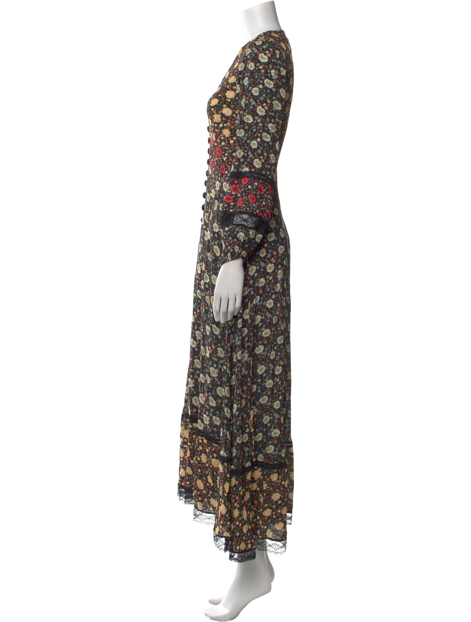 RIXO Floral Print Long Dress