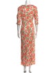 RIXO Floral Print Long Dress