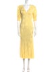RIXO V-Neck Midi Length Dress