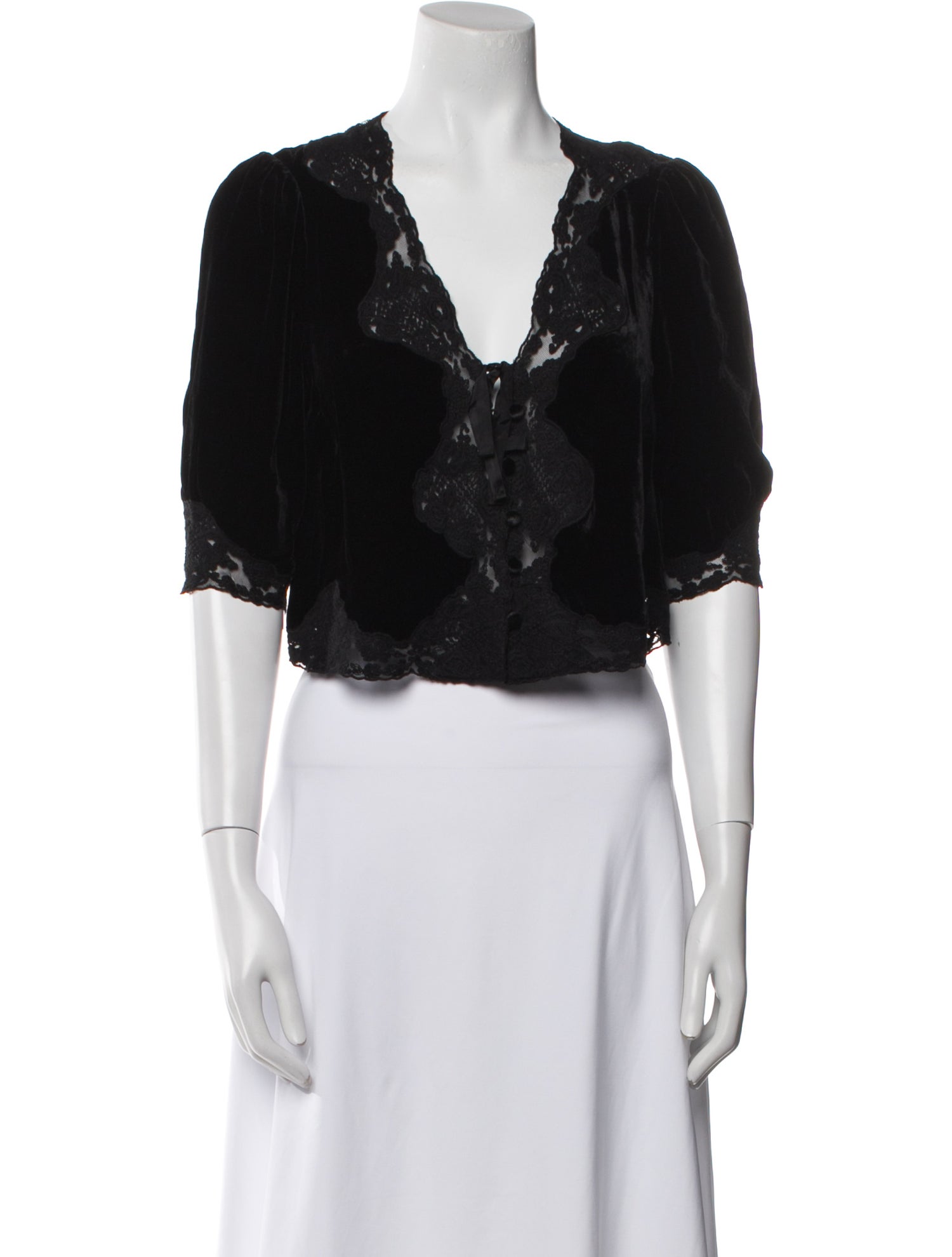 RIXO V-Neck Short Sleeve Crop Top