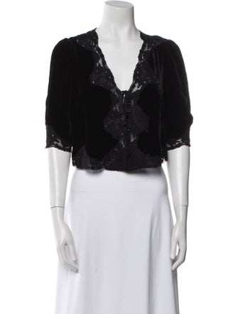 RIXO V-Neck Short Sleeve Crop Top