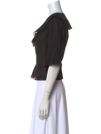 RIXO V-Neck Short Sleeve Crop Top