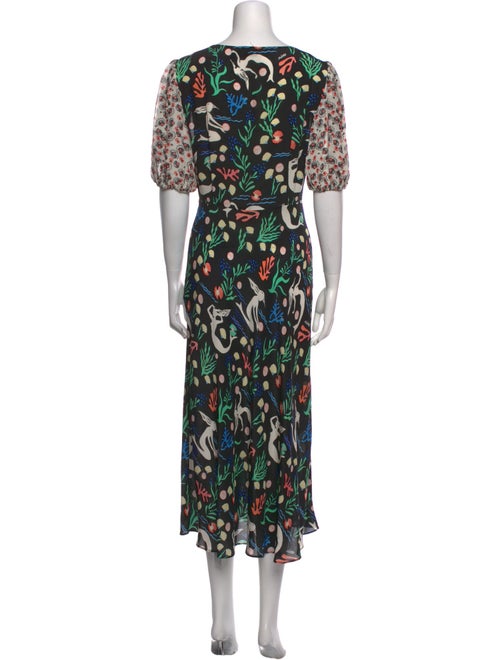 RIXO Printed Long Dress