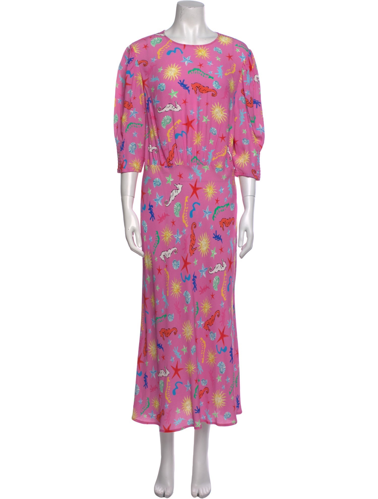 RIXO Floral Print Long Dress