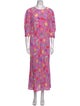 RIXO Floral Print Long Dress