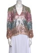 RIXO Printed V-Neck Blouse