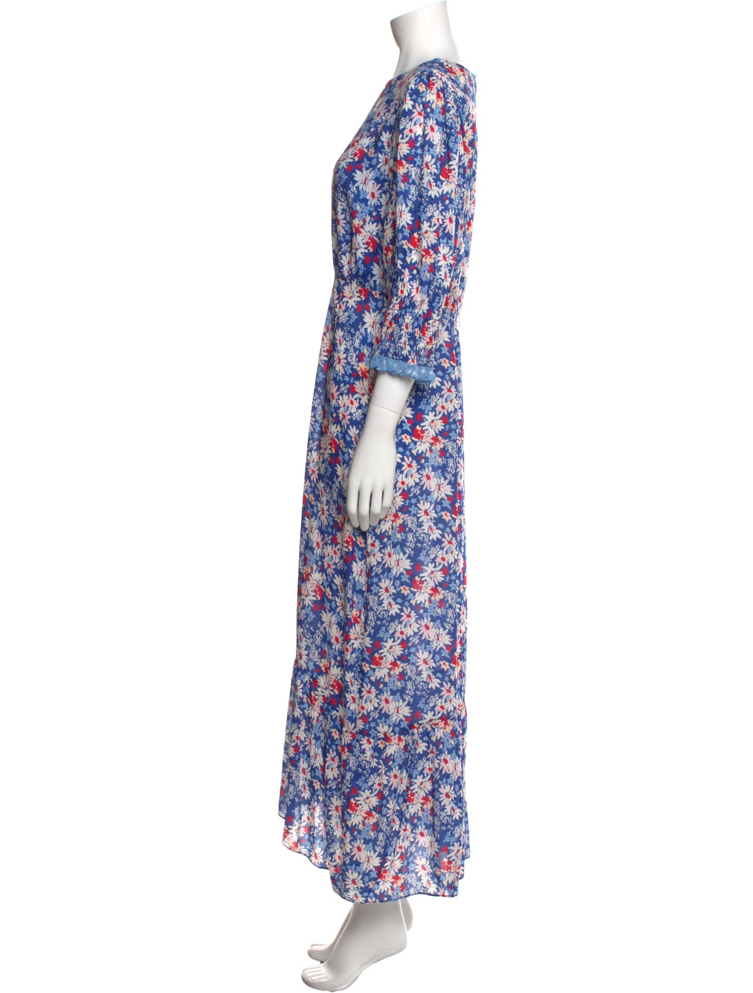 RIXO Floral Print Long Dress