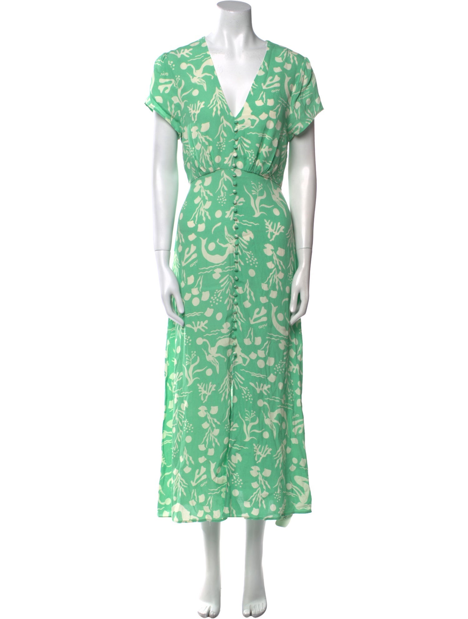 RIXO Floral Print Long Dress