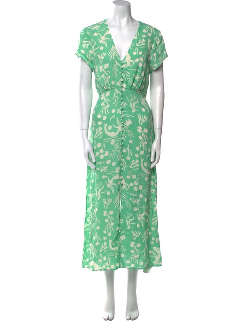 RIXO Floral Print Long Dress