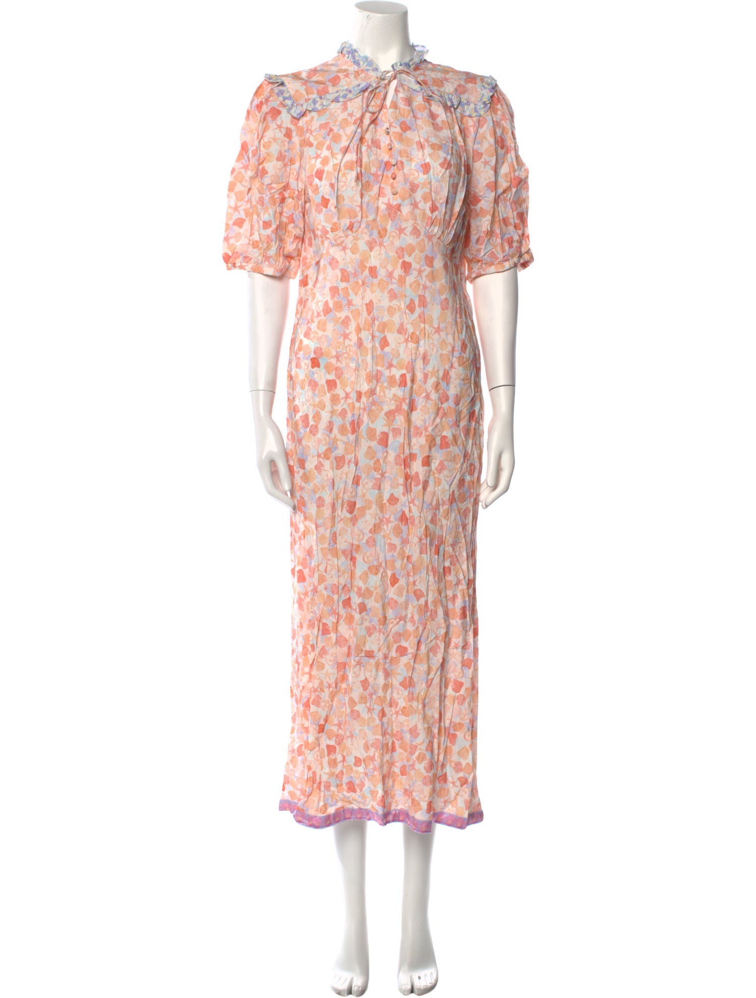 RIXO Floral Print Long Dress