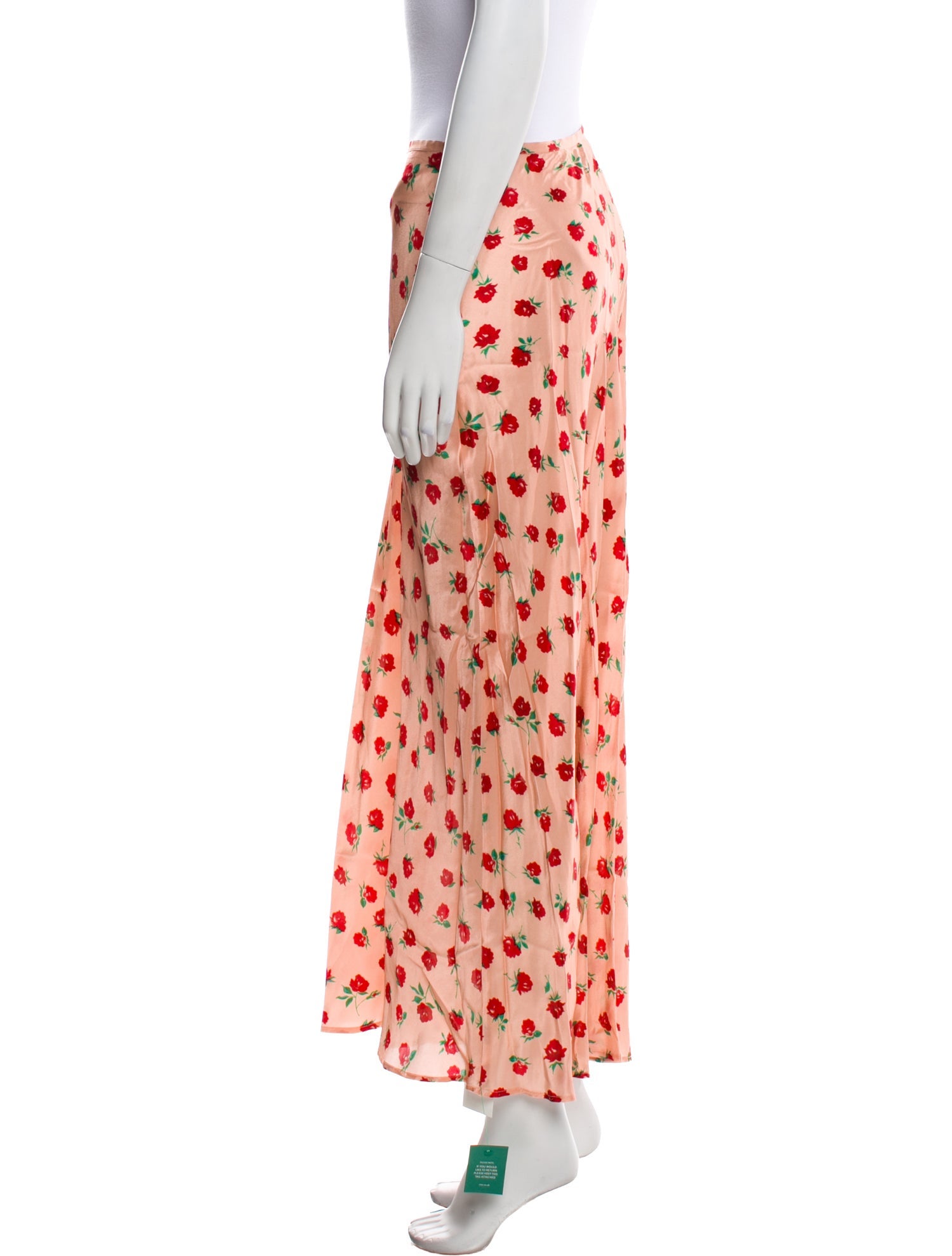 RIXO Silk Midi Length Skirt