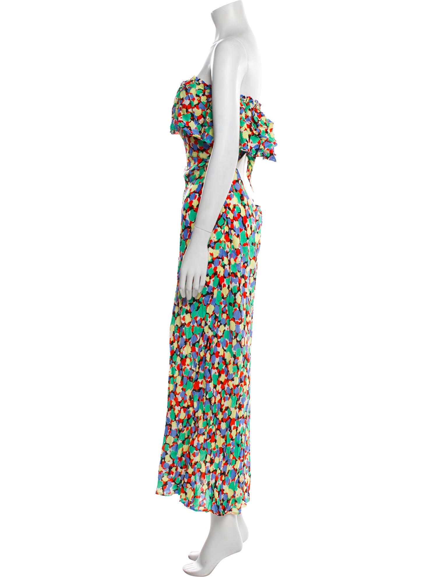 RIXO Floral Print Long Dress