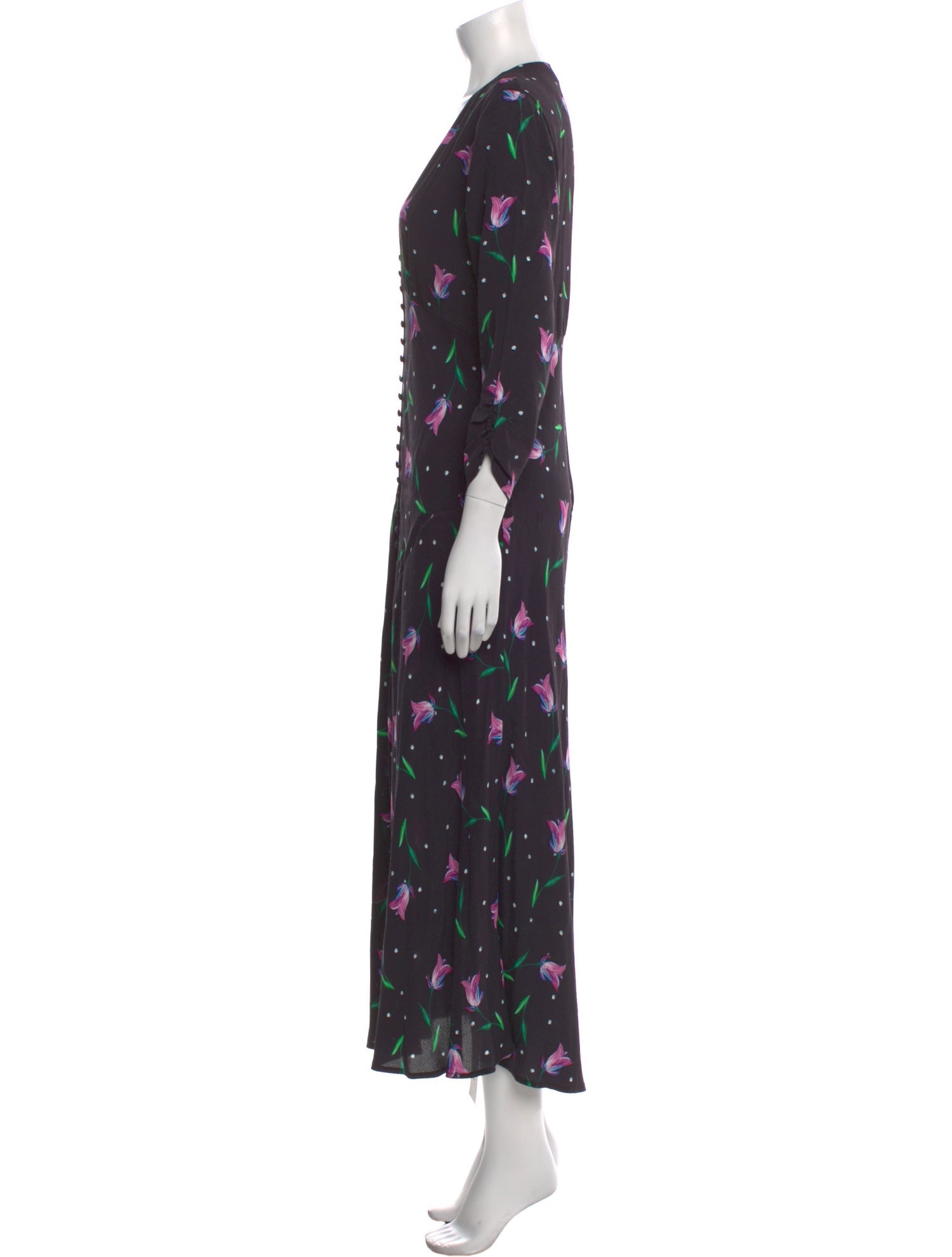 RIXO Floral Print Long Dress