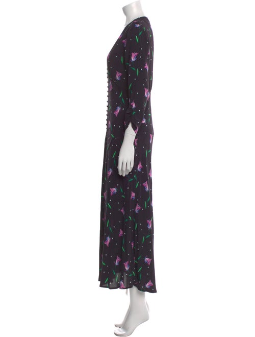 RIXO Floral Print Long Dress