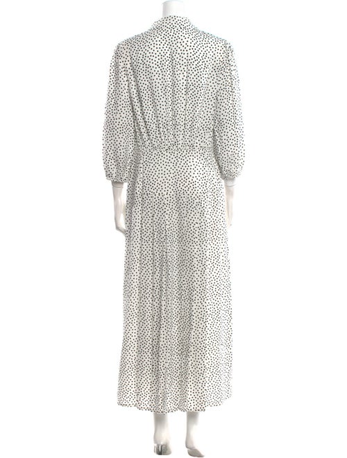 RIXO Polka Dot Print Long Dress