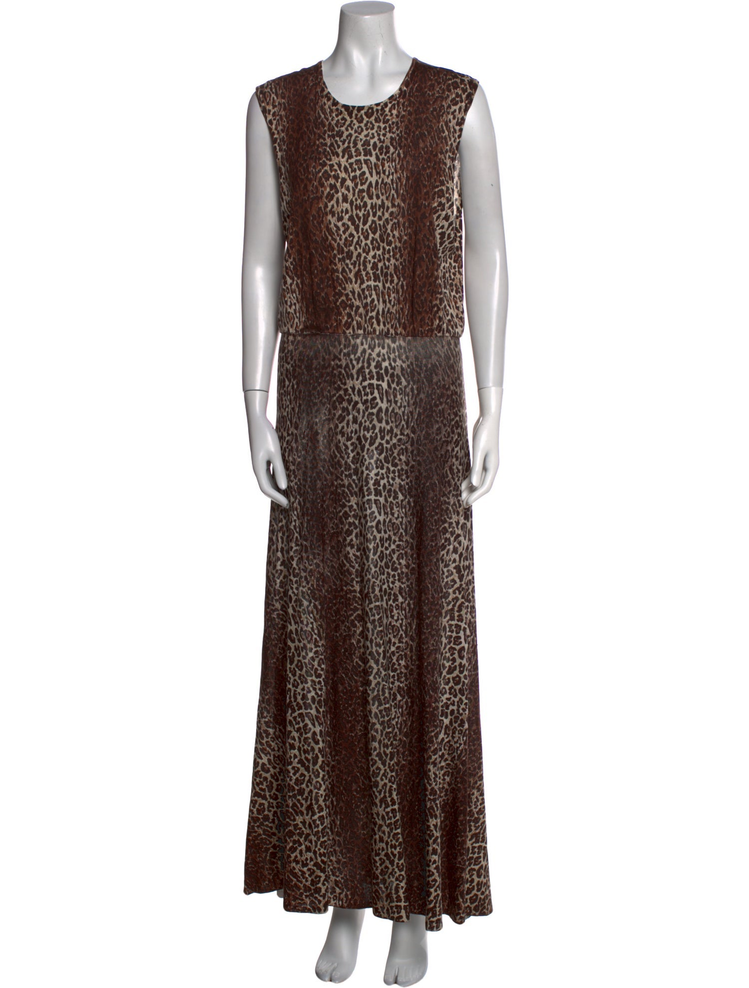 RIXO Animal Print Long Dress