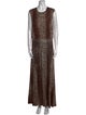 RIXO Animal Print Long Dress