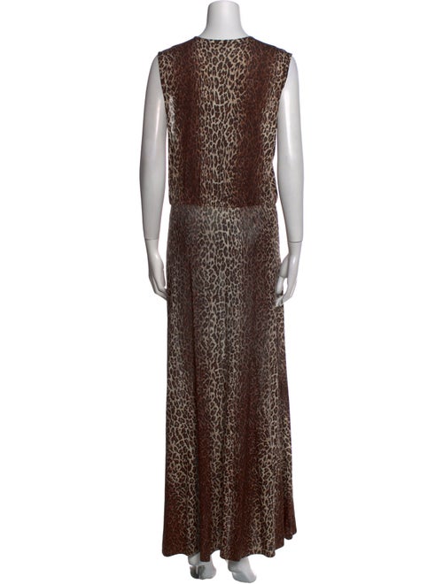 RIXO Animal Print Long Dress