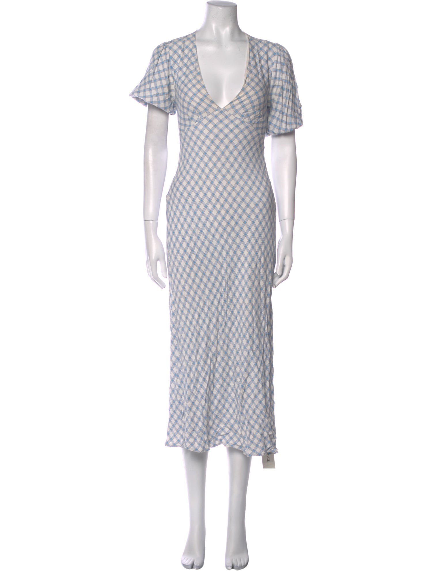 RIXO Plaid Print Midi Length Dress