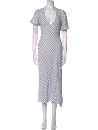 RIXO Plaid Print Midi Length Dress