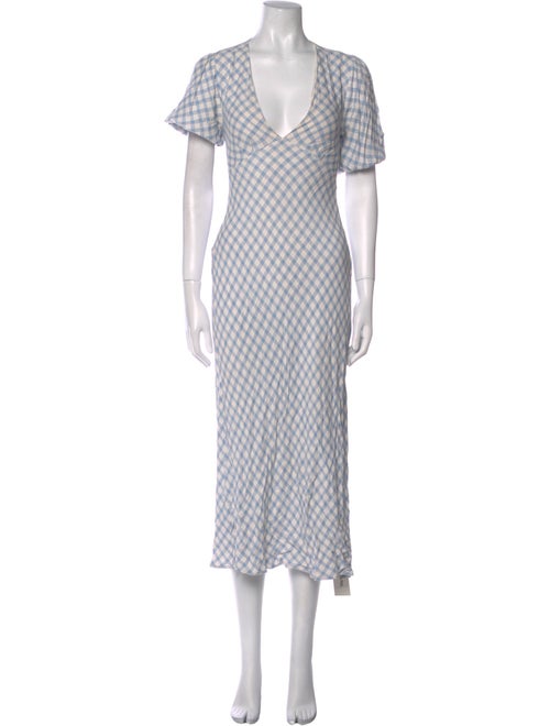 RIXO Plaid Print Midi Length Dress