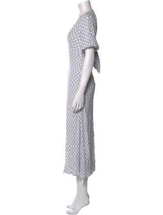 RIXO Plaid Print Midi Length Dress